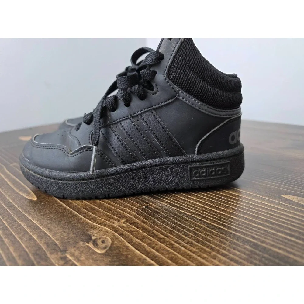 Adidas Hoops Mid 3.0 Kid's Basketball Shoes Size 11 k‎ Black High Top Sneakers